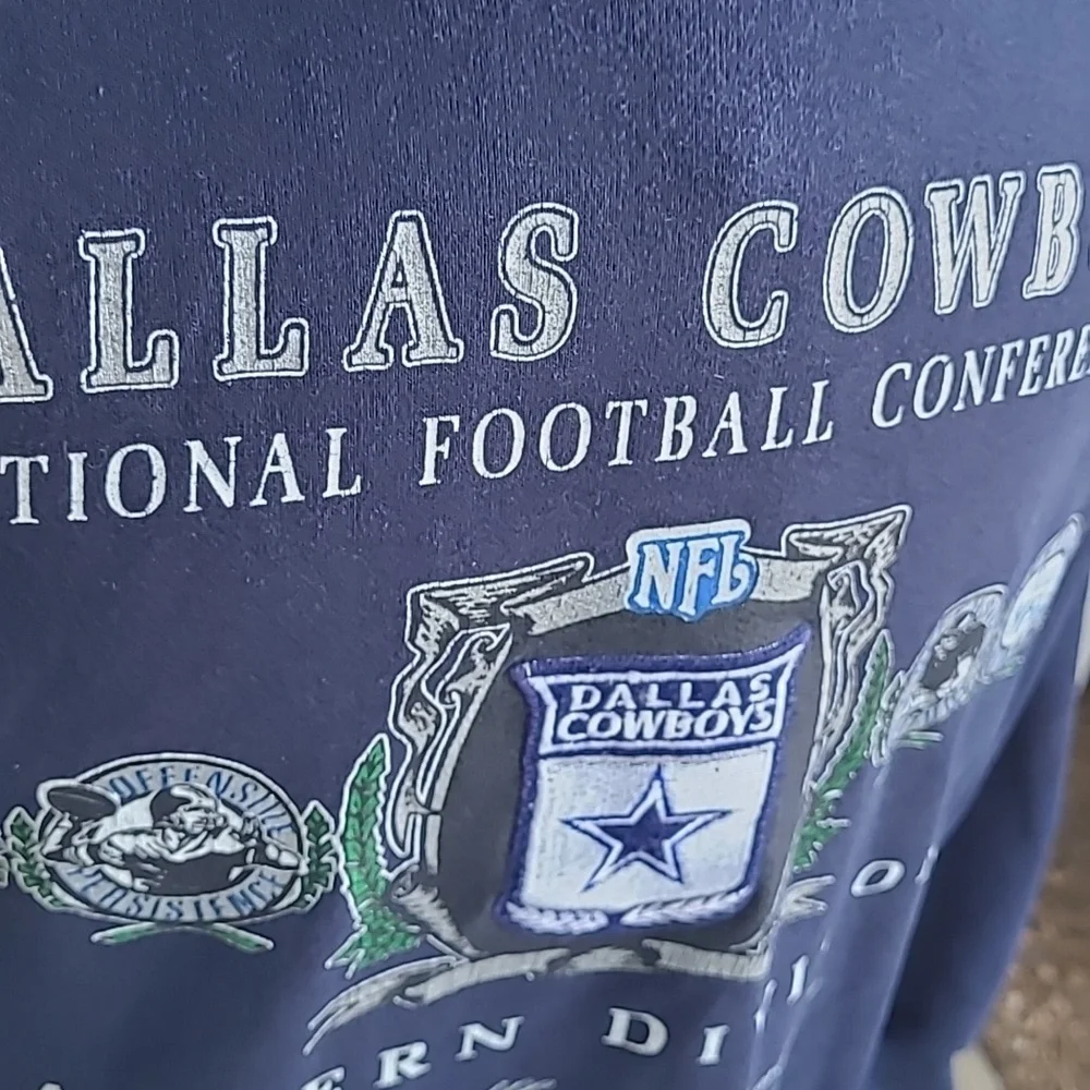DALLAS COWBOYS NFL Navy Embroidered Nutmeg USA Mens XL Crewneck Sweater RARE 90s
